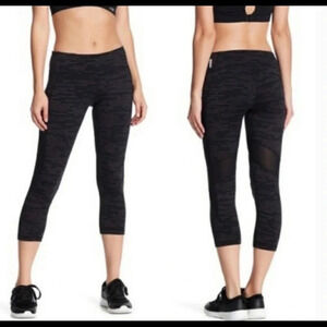 Zella black & pink mesh cropped athletic leggings